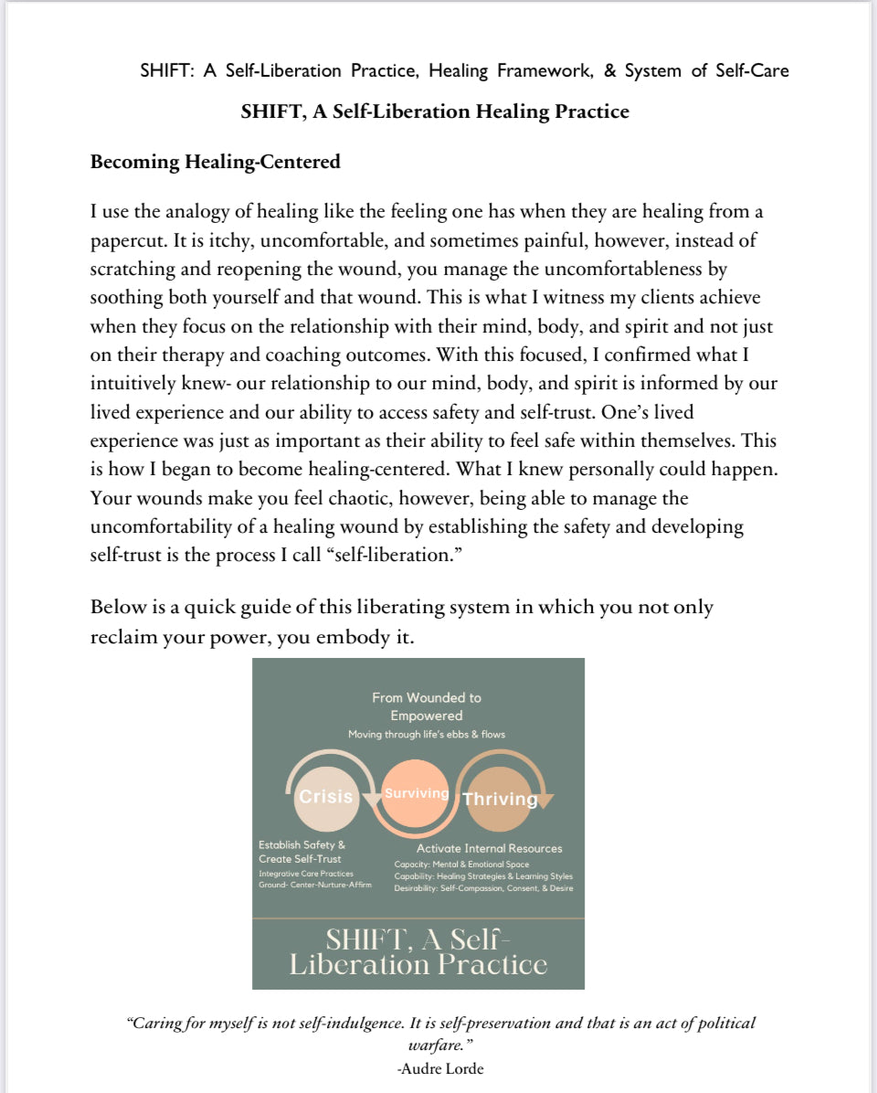 SHIFT, A Self-Liberation Healing Practice Quick Guide (Digital)
