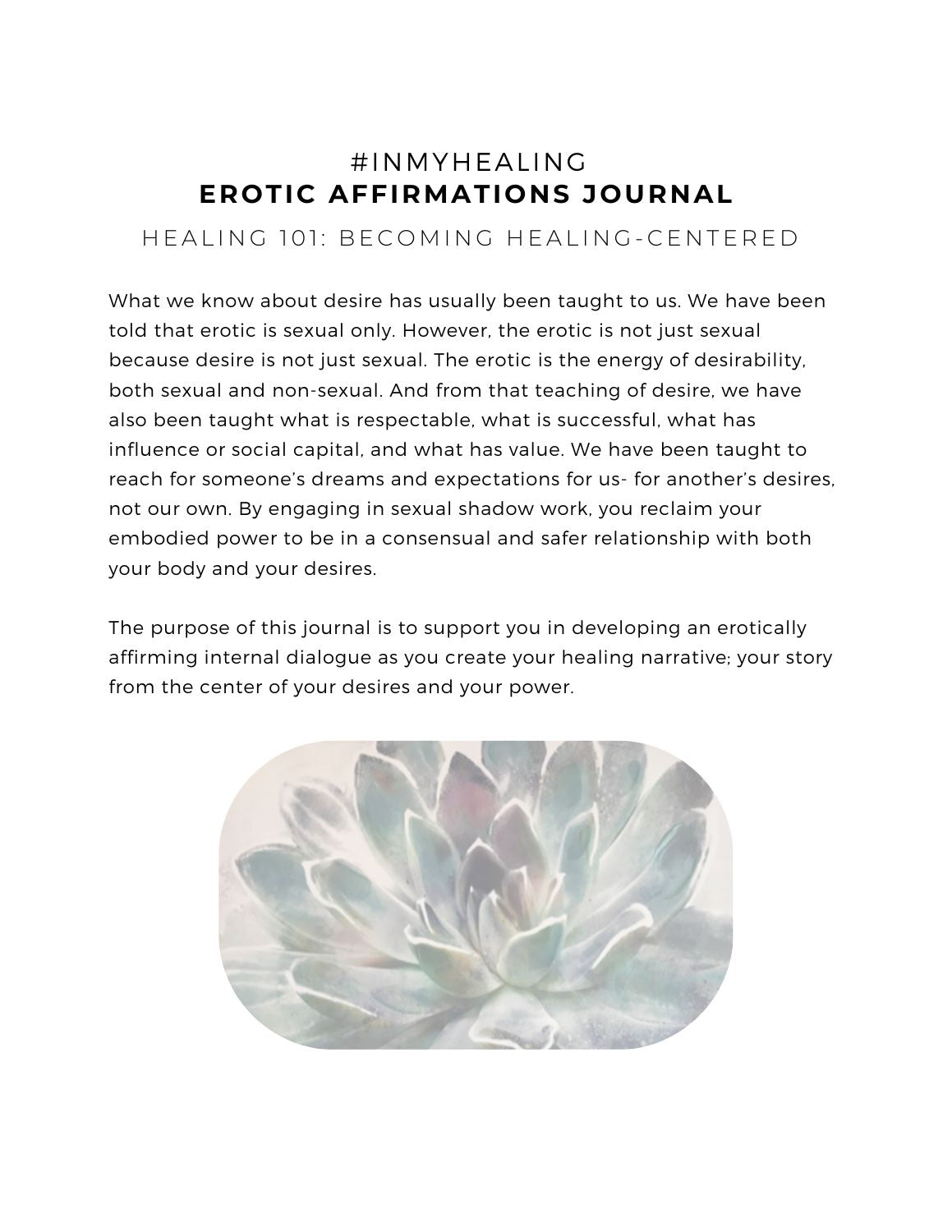 #InMyHealing Erotic Affirmations Journal