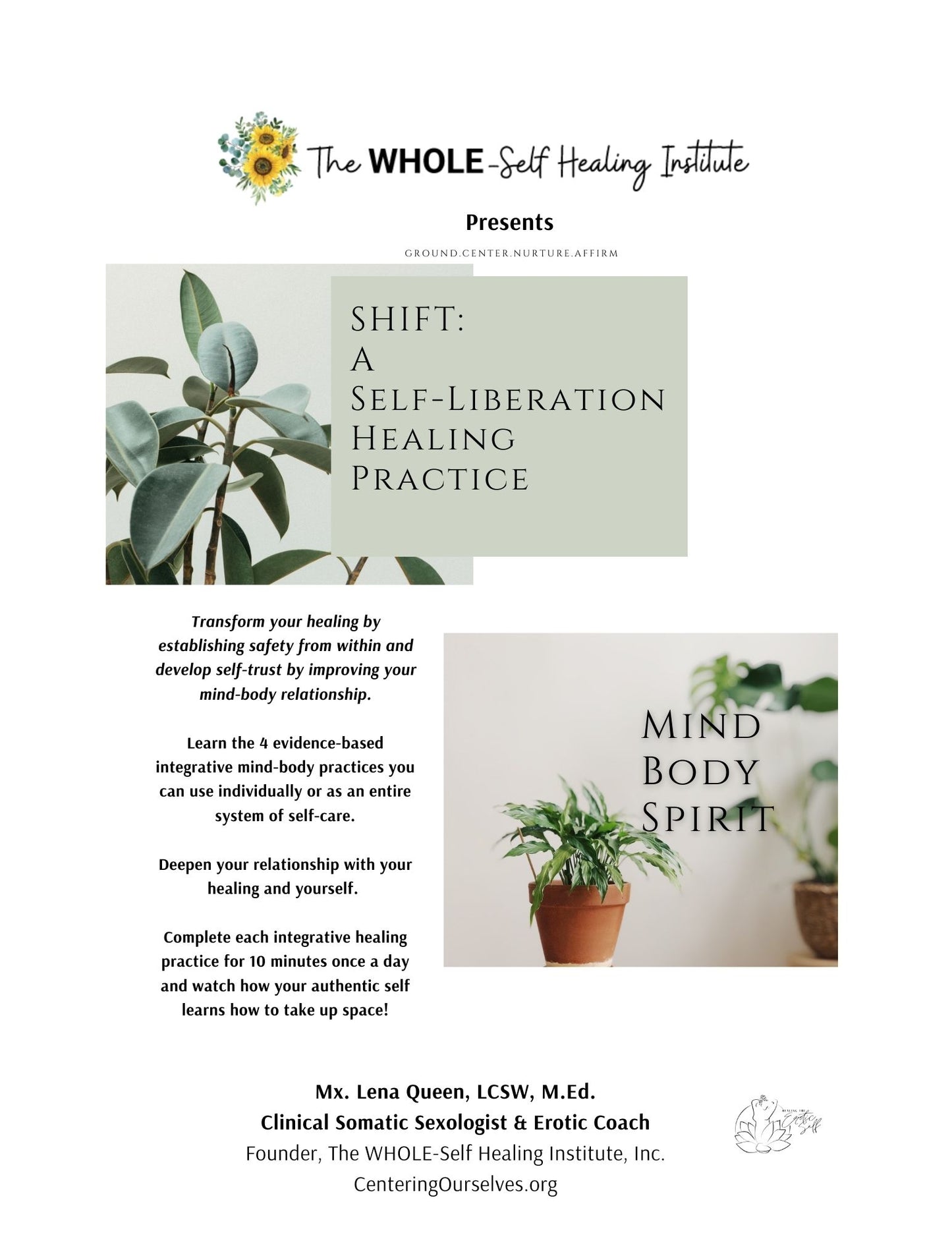 The Other EQ Healing Bundle : SHIFT Somatic Healing and Healing The Erotic Self Digital Workbooks & Guided Meditations